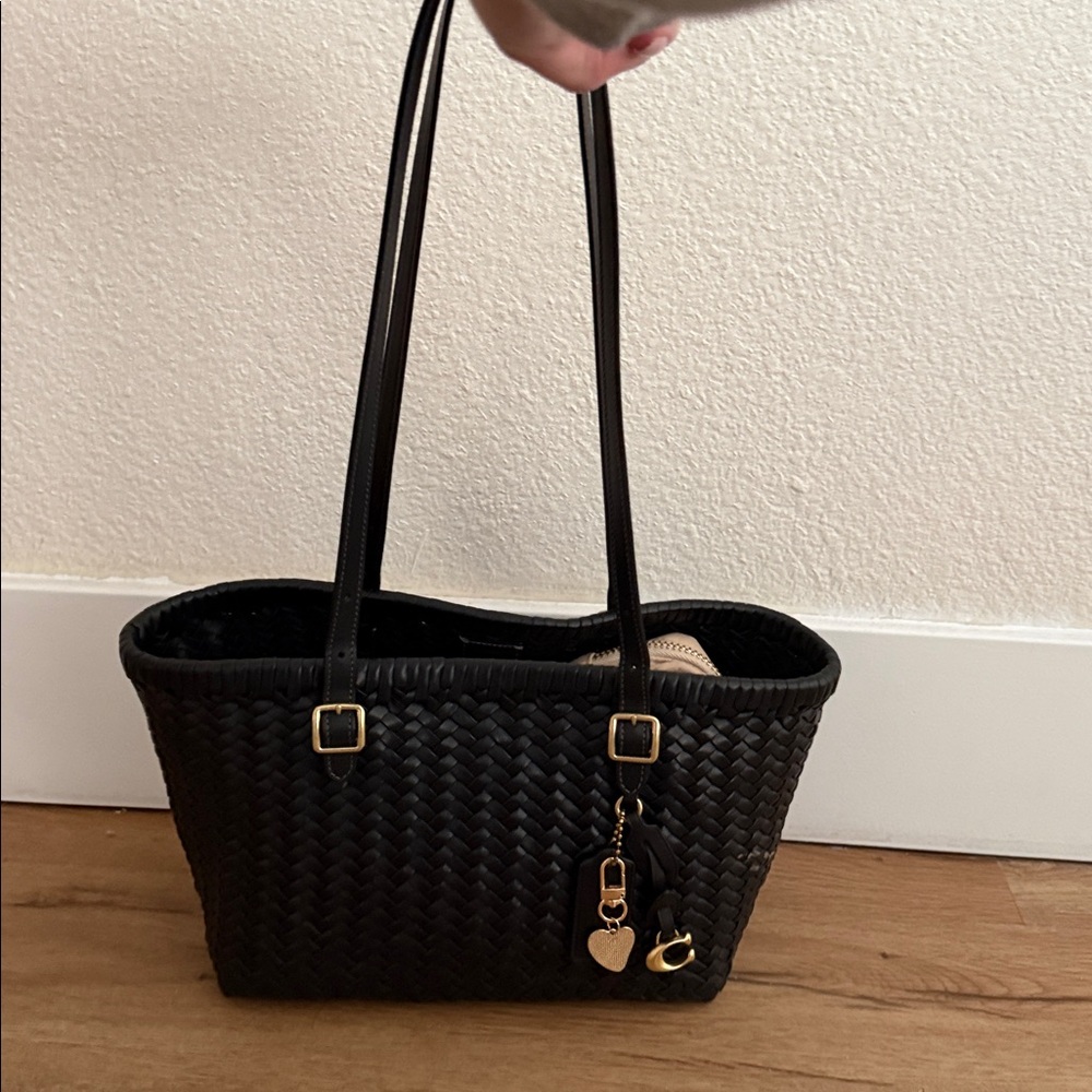 Coach Black Woven Shoulder Bag - Picture 2 of 3